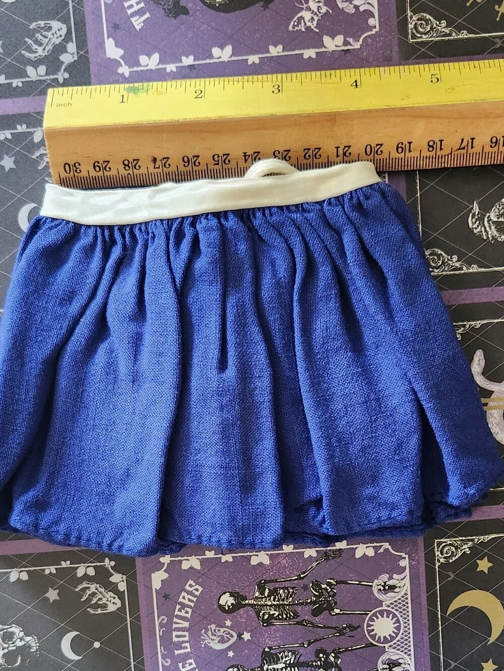 Baby Doll Fashion 018 VINTAGE NAVY BLUE Linen Wrap Skirt fits 18 Inch Dolls